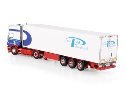 WSI WSI Scania 4-serie Topline 4x2 with 3-axle reefer trailer MARCEL POST