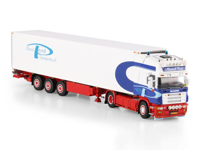 WSI WSI Scania 4-serie Topline 4x2 with 3-axle reefer trailer MARCEL POST