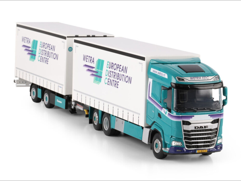 WSI WSI DAF XG riged truck 6x2  with 2-axle curtainside trailer WETRA EDC