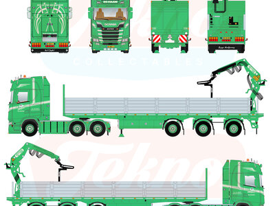 Tekno Tekno Scania NGS Highline 6x4 tractor with 3-axle brick trailer G.L. DE HAAN