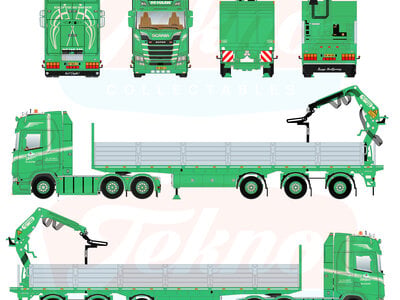 Tekno Tekno Scania NGS Highline 6x4 trekker met 3-assige steenoplegger G.L. DE HAAN