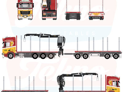 Tekno Tekno Scania NGR Highline 8x4 houttransport combinatie AUNING