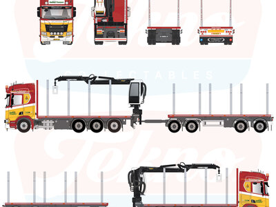 Tekno Tekno Scania NGR Highline 8x4 wood transport combination AUNING