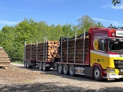 Tekno Tekno Scania NGR Highline 8x4 houttransport combinatie AUNING