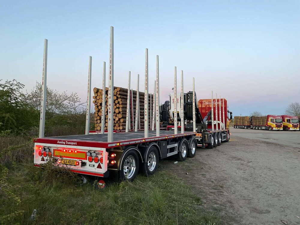 Tekno Tekno Scania NGR Highline 8x4 wood transport combination AUNING