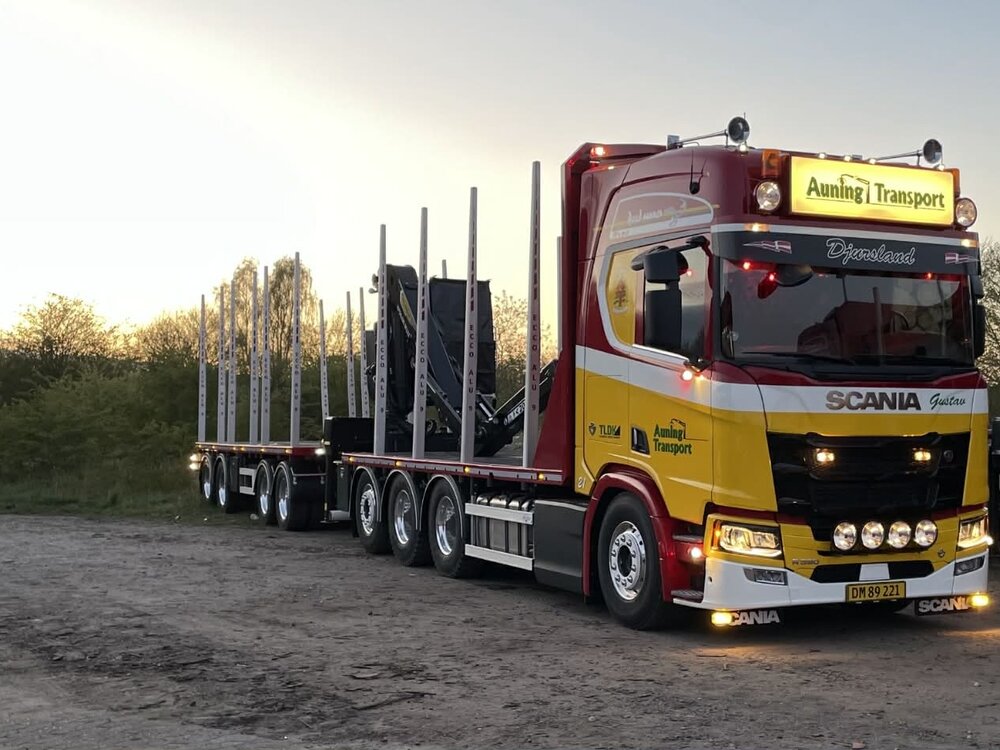 Tekno Tekno Scania NGR Highline 8x4 wood transport combination AUNING