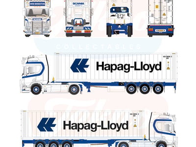 Tekno Tekno Scania NGR Highline 4x2 trekker met 3-assig containerchassis SVEN BOEKESTIJN