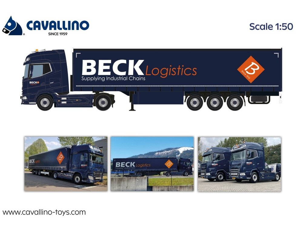 Cavallino Cavallino DAF XG+ met 3-as schuifzeilen oplegger BECK LOGISTICS