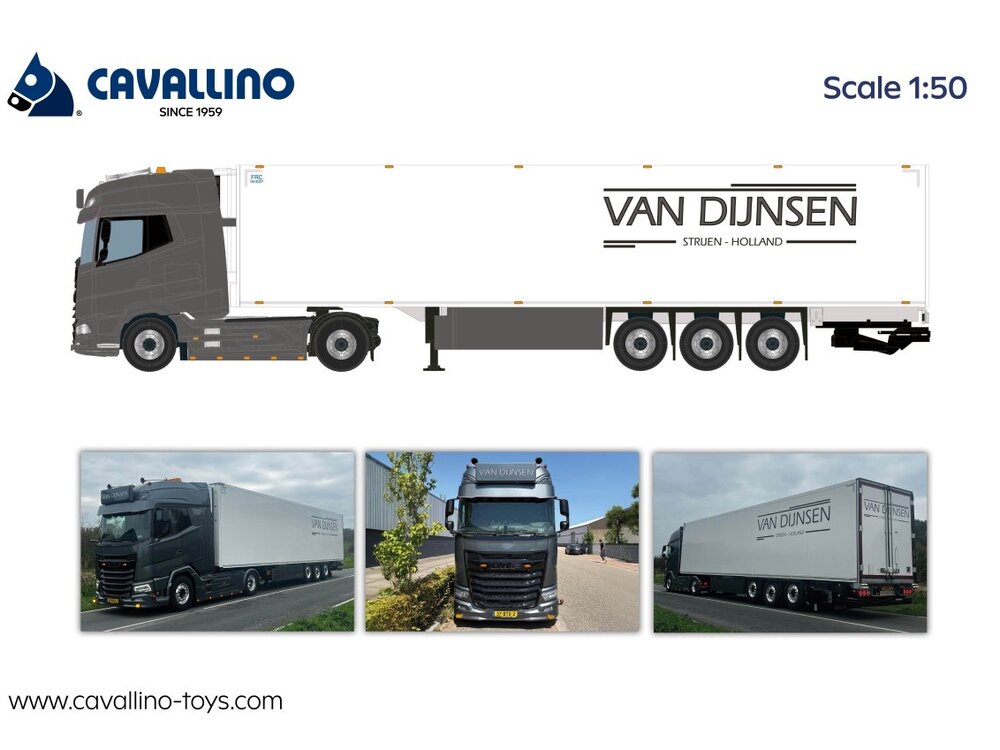 Cavallino Cavallino DAF XG+  with 3-axle reefer trailer VAN DIJNSEN TRANSPORT