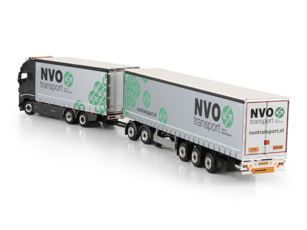 WSI WSI Volvo FH5 Globetrotter XL 6x2 8-axle riged truck road train + LZV dolly low TUINSTRA TRANSPORT