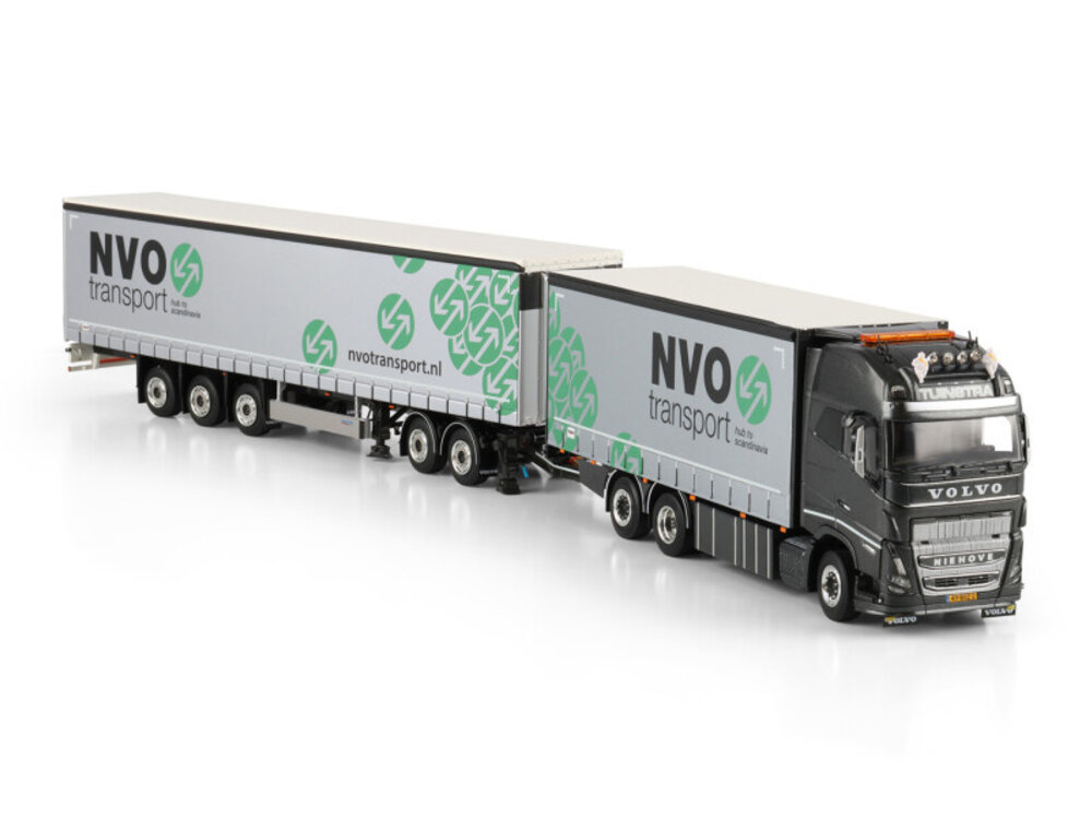 WSI WSI Volvo FH5 Globetrotter XL 6x2 8-axle riged truck road train + LZV dolly low TUINSTRA TRANSPORT