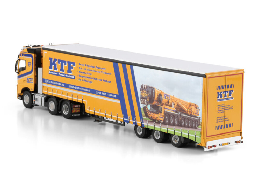 WSI WSI Volvo FH4 Globetrotter 6x2 with 3-axle semi curtainside trailer KTF HARLINGEN