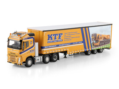 WSI WSI Volvo FH4 Globetrotter 6x2 with 3-axle semi curtainside trailer KTF HARLINGEN