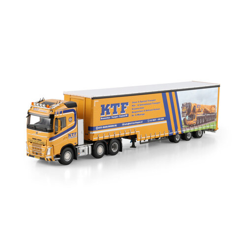 WSI WSI Volvo FH4 Globetrotter 6x2 with 3-axle semi curtainside trailer KTF HARLINGEN
