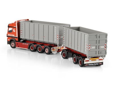 WSI WSI Mercedes-Benz Arocs MP4 Stream Space 8x4  with 7-axle riged truck with drawbar hooklift system + 2x 40m3 container KRISTIAN RYTTER