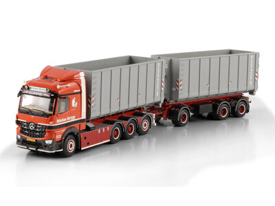 WSI WSI Mercedes-Benz Arocs MP4 Stream Space 8x4  with 7-axle riged truck with drawbar hooklift system + 2x 40m3 container KRISTIAN RYTTER