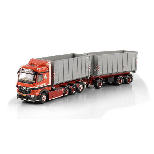 WSI WSI Mercedes-Benz Arocs MP4 Stream Space 8x4  with 7-axle riged truck with drawbar hooklift system + 2x 40m3 container KRISTIAN RYTTER