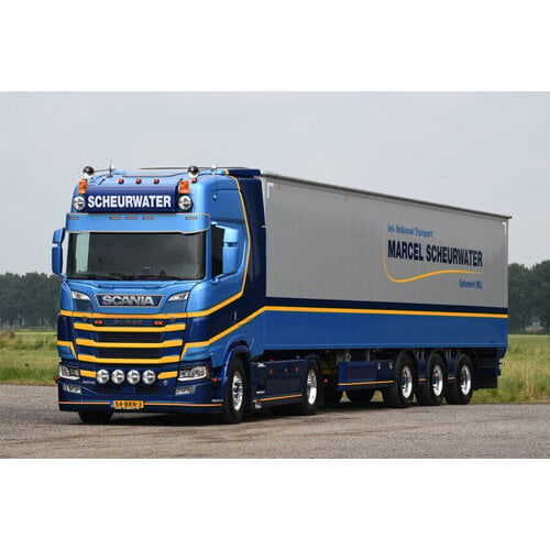 WSI WSI Scania S Highline 4x2 met 3-as verschuifbare vloer trailer MARCEL SCHREURWATER