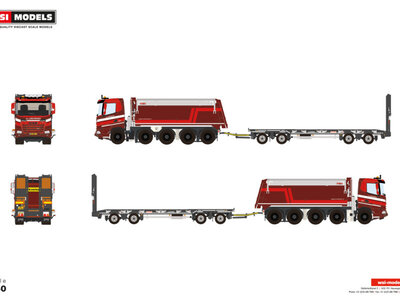 WSI WSI DAF XF DL kipper truck  10x4 met 4-as dieplader A. VAN GRUNSVEN