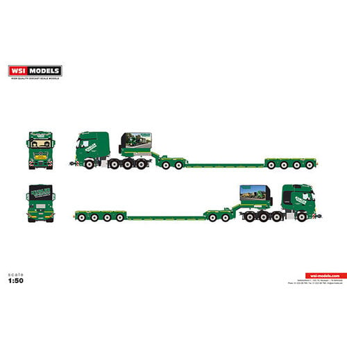 WSI WSI Mercedes-Benz Actros MP5 SLT Gigaspace 8x4  with 4 axle lowloader + 2-axle Dolly KÜBLER
