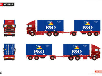 WSI WSI DAF 3600 6x2 rigid container frame truck drawbar trailer - 6-axle + 2 x 20ft. container VD KAA