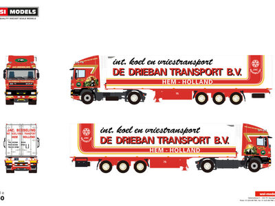 WSI WSI DAF 95 Space Cab 4x2 with 3-axle reefer trailer DE DRIEBAN TRANSPORT