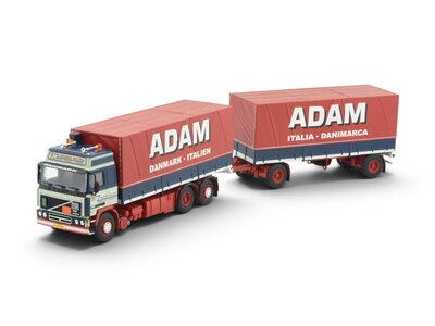 Tekno Tekno Volvo F12 Globetrotter riged truck with 2-axle tilt trailer MOGENS NIELSEN