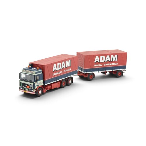 Tekno Tekno Volvo F12 Globetrotter riged truck with 2-axle tilt trailer MOGENS NIELSEN