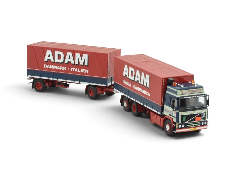 Tekno Tekno Volvo F12 Globetrotter riged truck with 2-axle tilt trailer MOGENS NIELSEN
