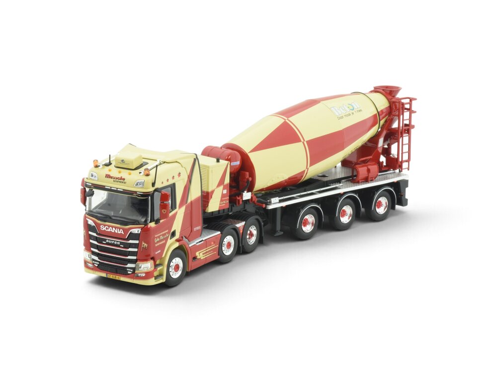 Tekno Tekno Scania NGR with 3-axle concrete mixer MUSSCHE TRANSPORT