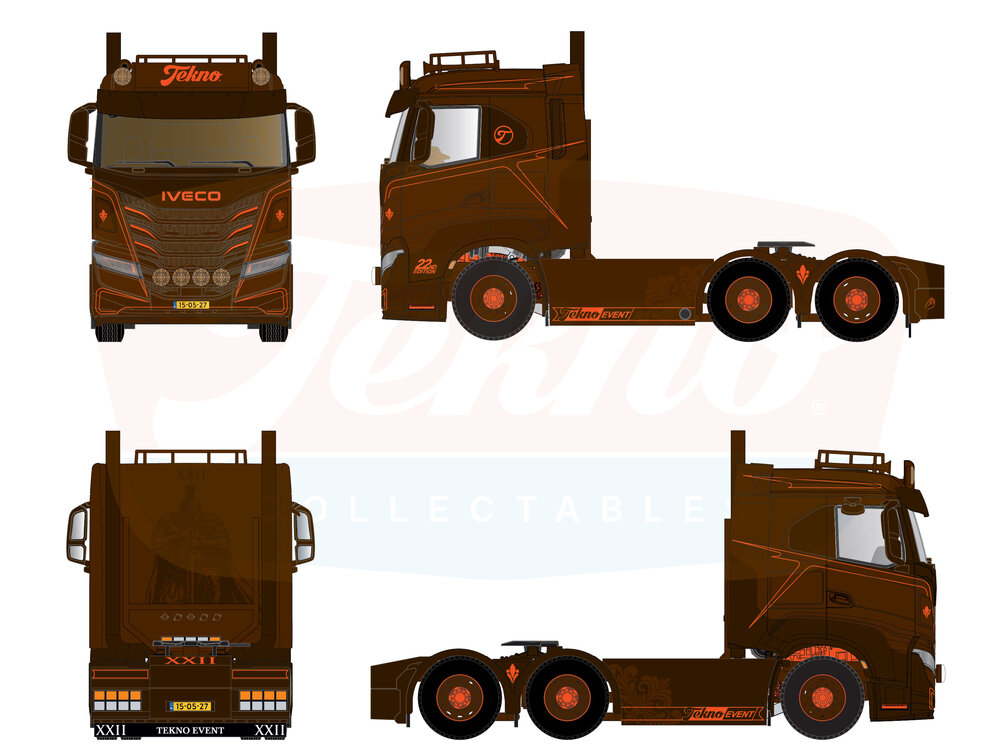 Tekno Tekno Iveco S-Way laag dak 6x2 sleepas trekker TEKNO EVENT 2027