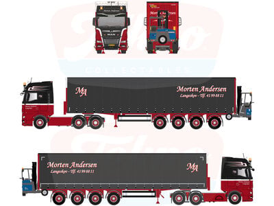 Tekno Tekno MAN TGX GX with 4-axle curtainside trailer and Terberg kooiaap MORTEN ANDERSEN