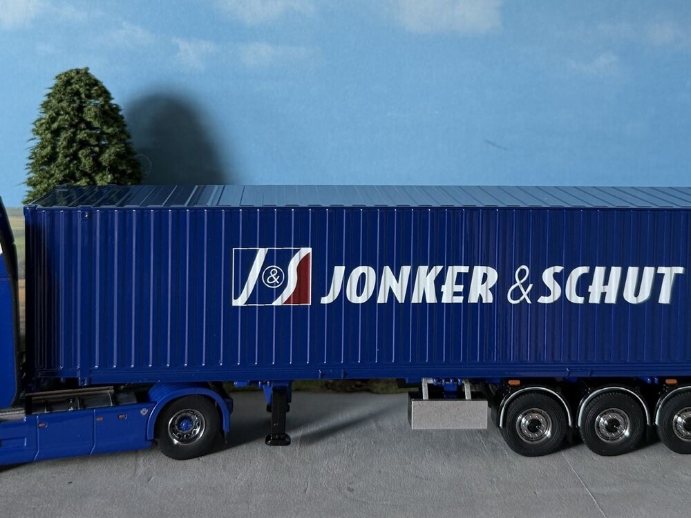 Cavallino Cavallino Scania S Highline met 3-as container oplegger + 40ft. container JONKER & SCHUT