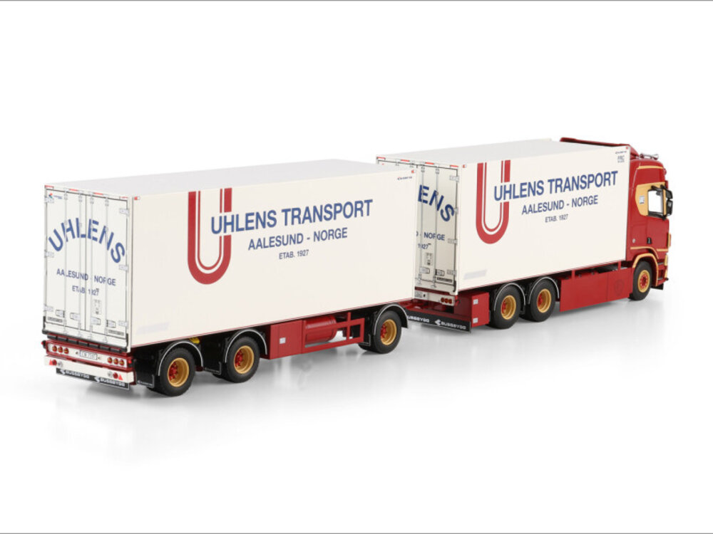 WSI WSI Scania R Highline riged reefer truck 6x2 with 3-axle reefer trailer UHLENS
