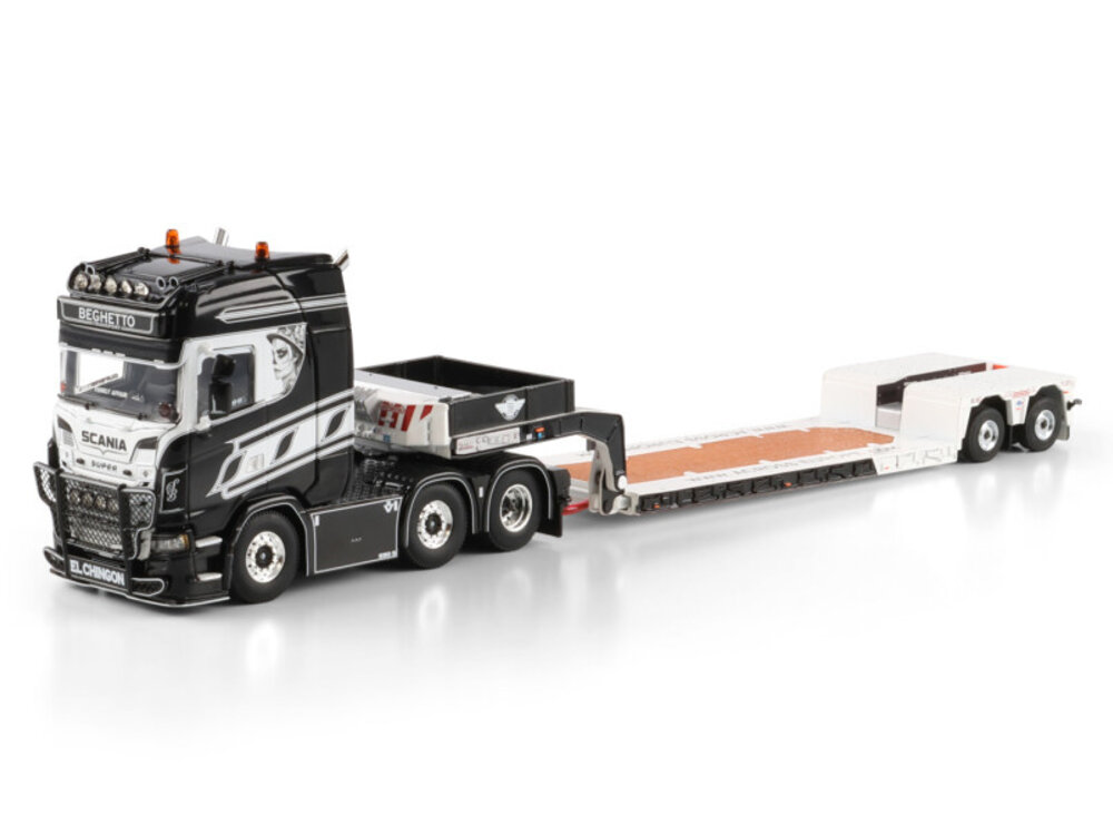 WSI WSI Scania S Highline 6x2 met 2-assige twin steer euro PX dieplader BEGHETTO