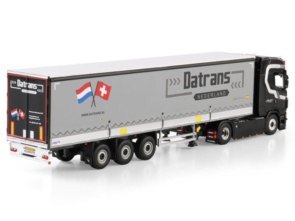 WSI WSI Scania S Highline 4x2 met 3-as schuifzeilen oplegger DATRANS "GIJS BOSS"