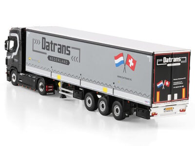WSI WSI Scania S Highline 4x2 met 3-as schuifzeilen oplegger DATRANS "GIJS BOSS"