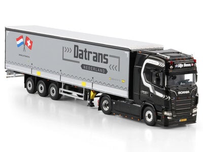 WSI WSI Scania S Highline 4x2 met 3-as schuifzeilen oplegger DATRANS "GIJS BOSS"