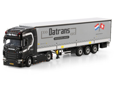 WSI WSI Scania S Highline 4x2 met 3-as schuifzeilen oplegger DATRANS "GIJS BOSS"