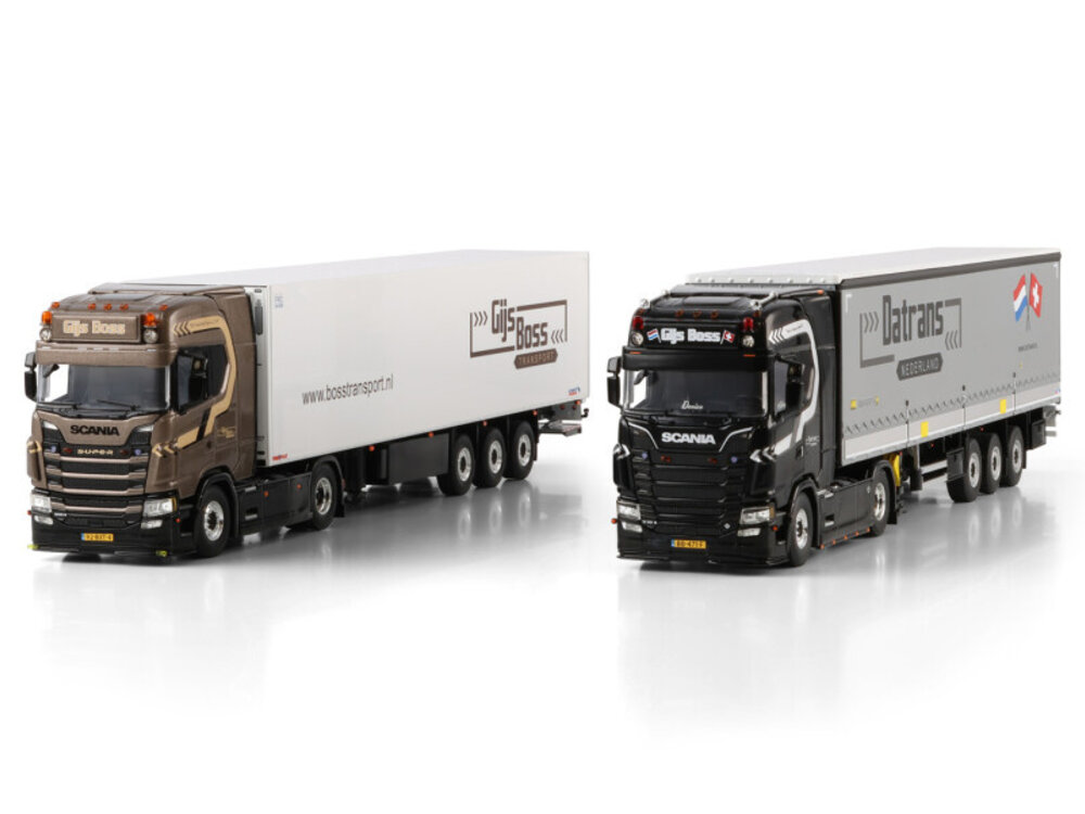 WSI WSI Scania S Highline 4x2 with 3-axle curtainside trailer DATRANS "GIJS BOSS"