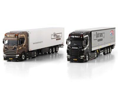 WSI WSI Scania S Highline 4x2 met 3-as schuifzeilen oplegger DATRANS "GIJS BOSS"