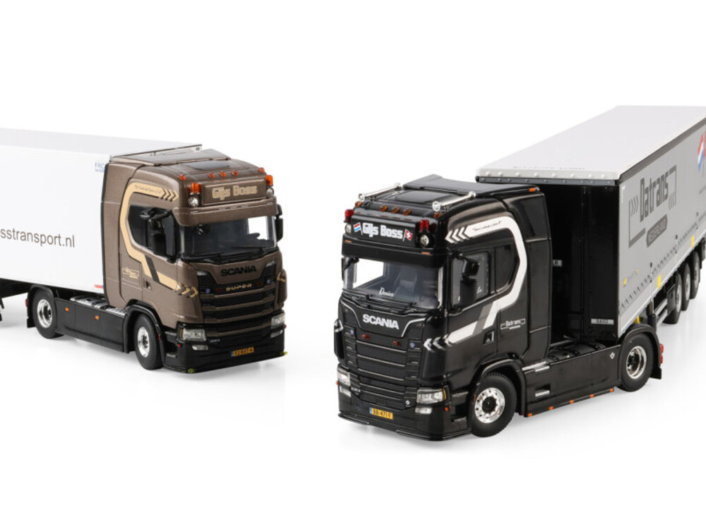 WSI WSI Scania S Highline 4x2 with 3-axle curtainside trailer DATRANS "GIJS BOSS"