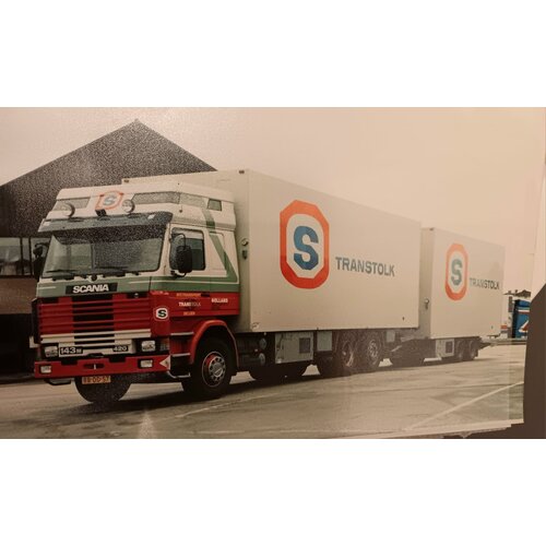 Tekno Tekno Scania 143M motorwagen met 2-assige aanhanger TRANSTOLK