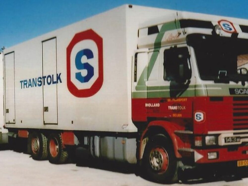 Tekno Tekno Scania 143M rigid truck with 2-axle trailer TRANSTOLK