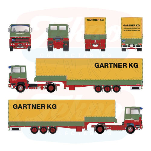 Tekno Tekno Ford Transcontinental 4x2 met 3-assige klassieke zeiloplegger GARTNER KG