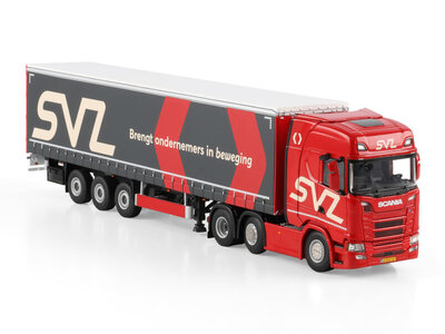 WSI WSI Scania S Highline 6x2 met 3-as schuifzeilen oplegger SVZ