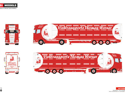 WSI WSI DAF XF+ 4x2 met 3-assige veeoplegger THOMAS WERNER