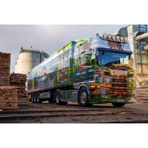 WSI WSI Scania S Highline 4x2 met 3-assige volume oplegger HOLZ ZIEGLER
