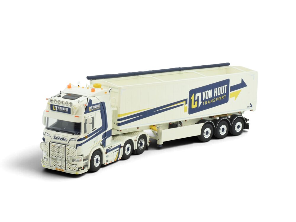 Tekno Tekno Scania NGR 6x2 met 3-assige Stas Kieper VON HOUT TRANSPORT