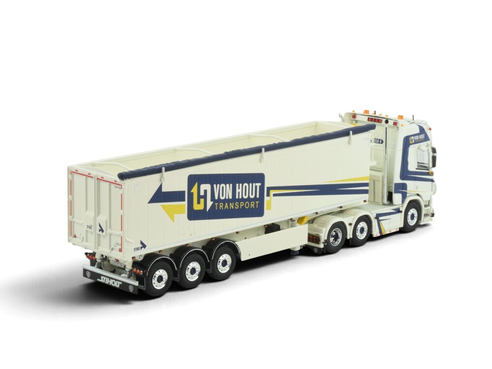 Tekno Tekno Scania NGR 6x2 met 3-assige Stas Kieper VON HOUT TRANSPORT